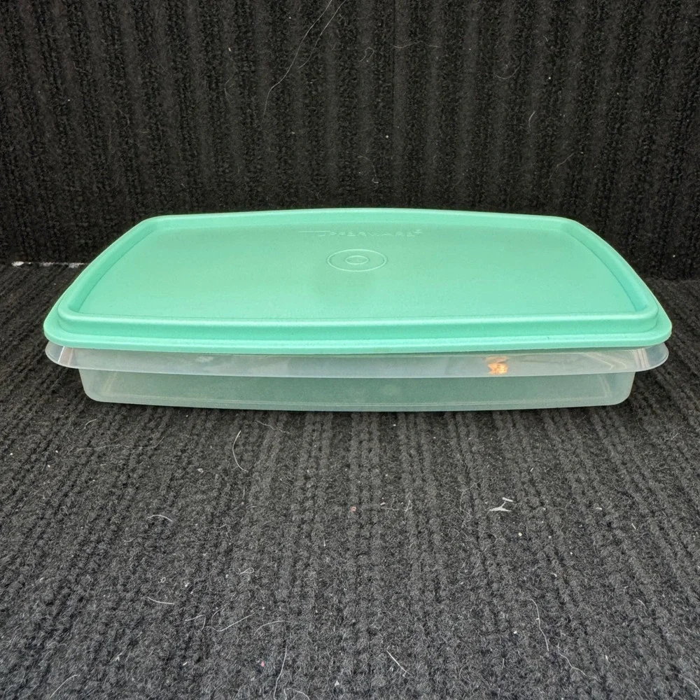 Tupperware Freezer Mate Shallow Small Container Teal Lid 817